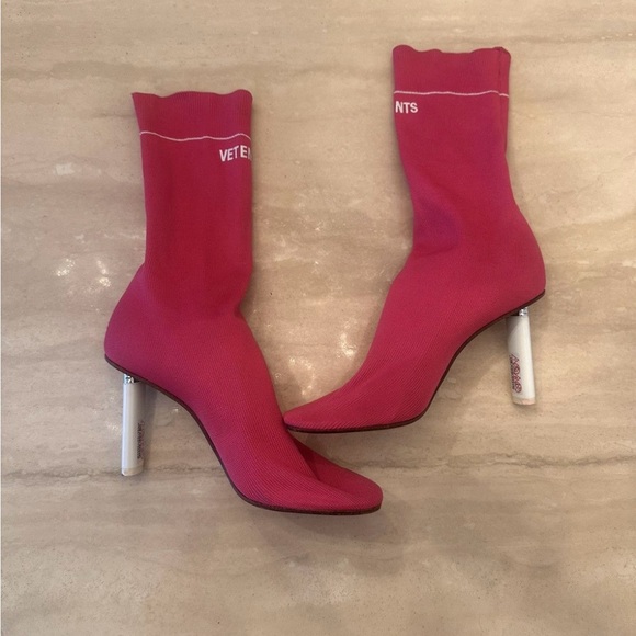 Vetements Fuchsia Sock Heels - Picture 1 of 3